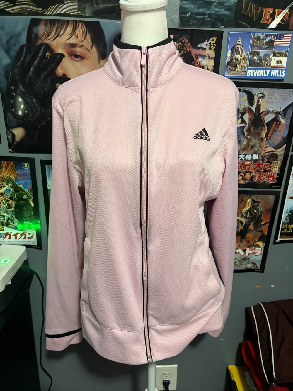 adidas Pink Full-Zip Bomber Jacket